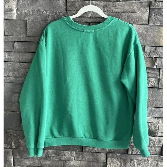 Forever 21 Women’s Green Long Sleeve “Paradise” Sweatshirt Medium - Picture 2 of 4
